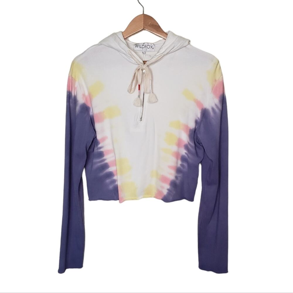 🌻3 for $ 18 Wildfox Hadley Purple Tie Dyed Crop Hoodie